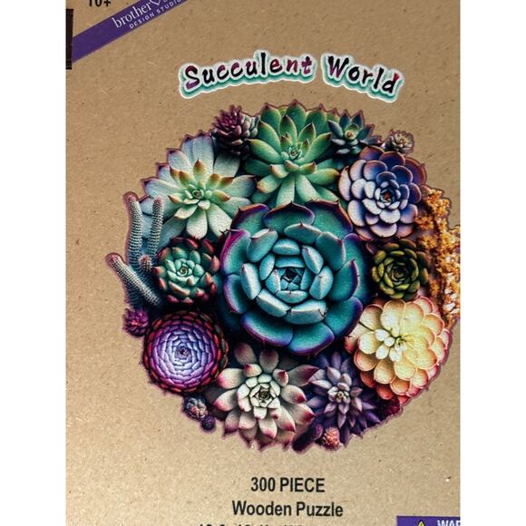 Succulent World- 300 Pieces - Wooden Jigsaw Puzzle- COMPLETE - Brother Sister - Picture 2 of 5